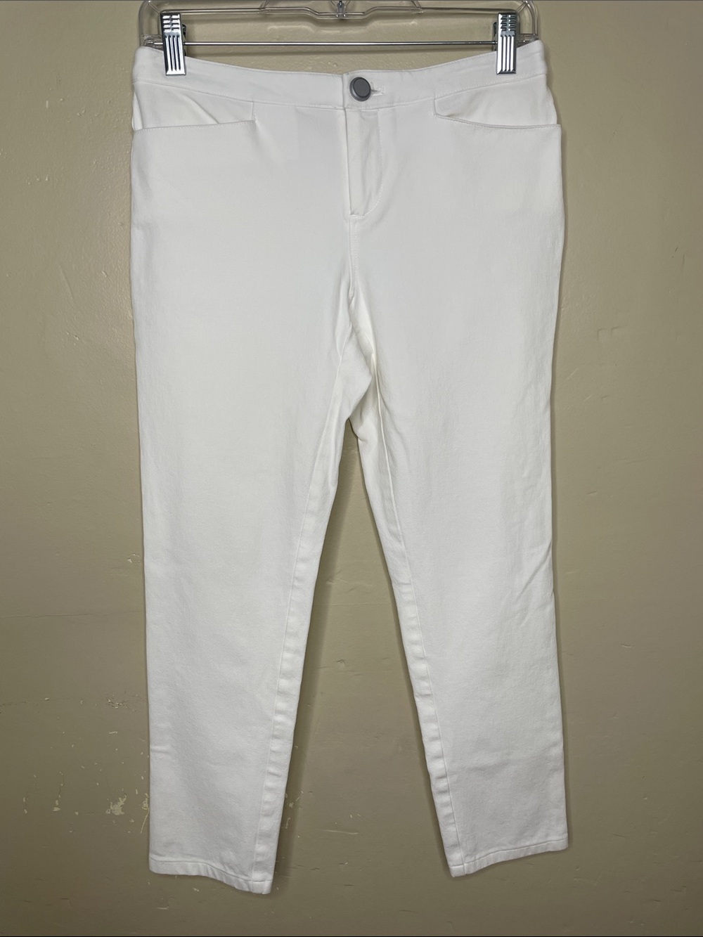 CHAIKEN White Cotten Blend Cropped Stretchy Mid-Rise Denim Jeans 6